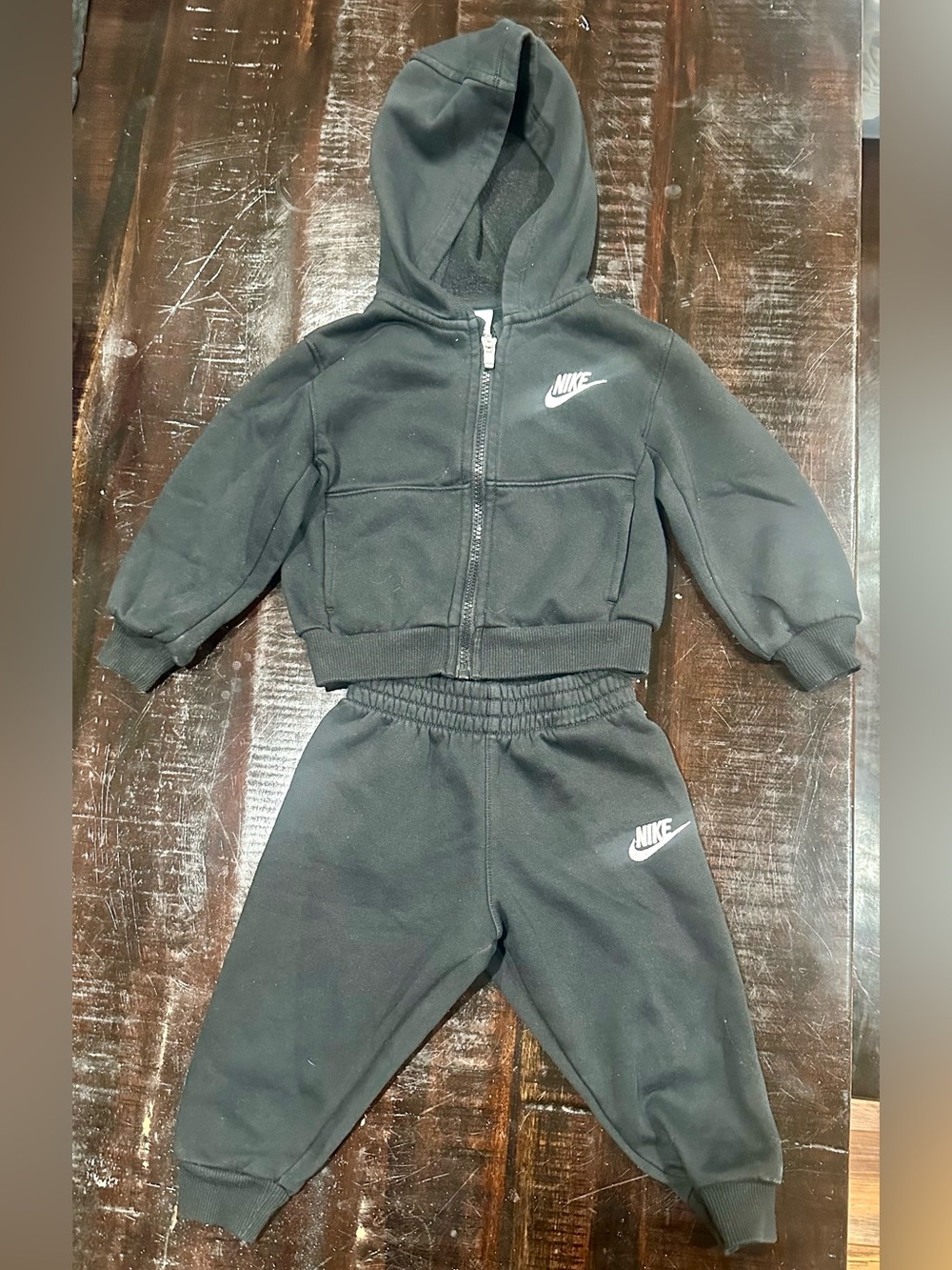 Nike Infant Black 2-piece Full Zip Hoodie & Jogger Set 2T